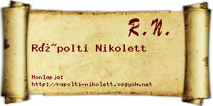 Rápolti Nikolett névjegykártya