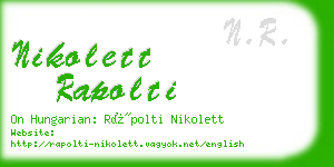 nikolett rapolti business card
